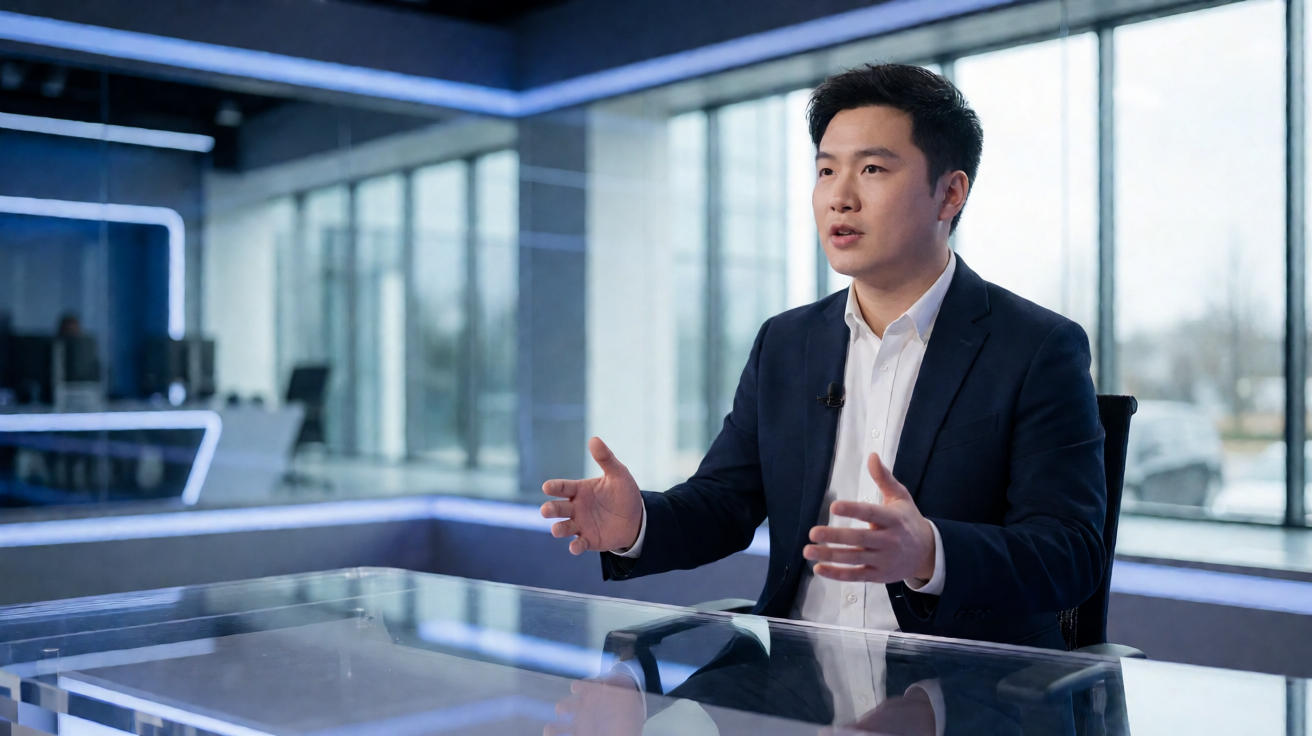 电竞直播间，解说正在分析比赛局势，弹幕活跃